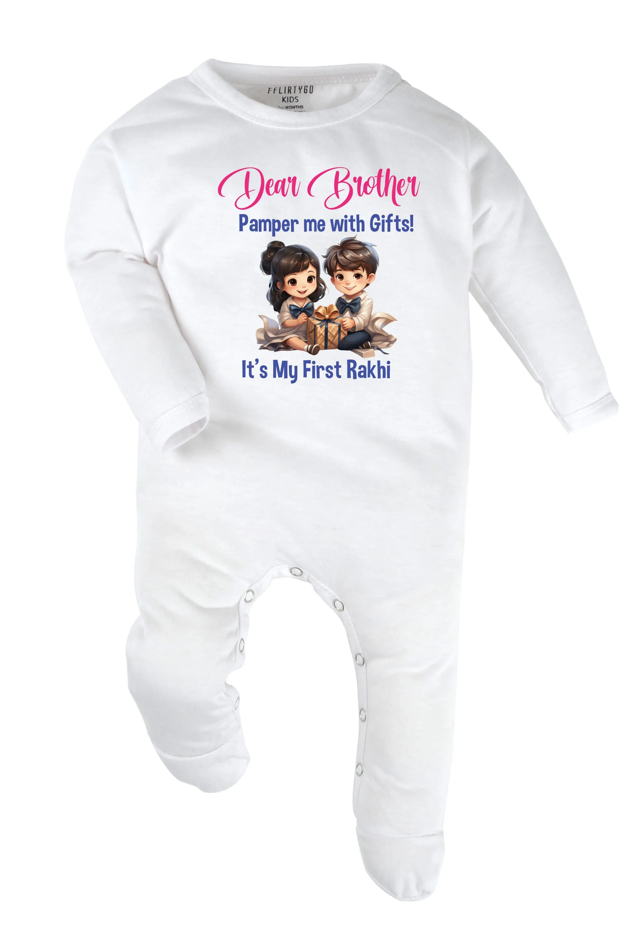 Dear Brother It's My First Rakhi Baby Romper | Onesies