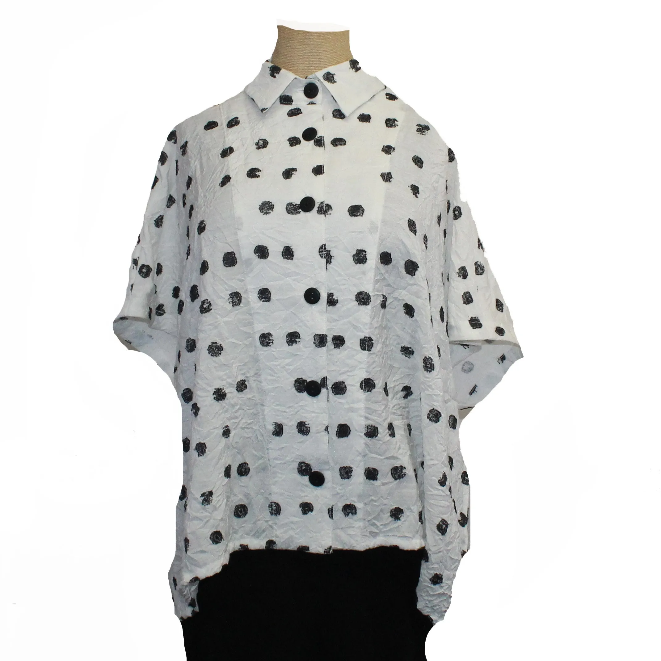 Dress to Kill Shirt, Cappy, Dot, White/Black, M-XL