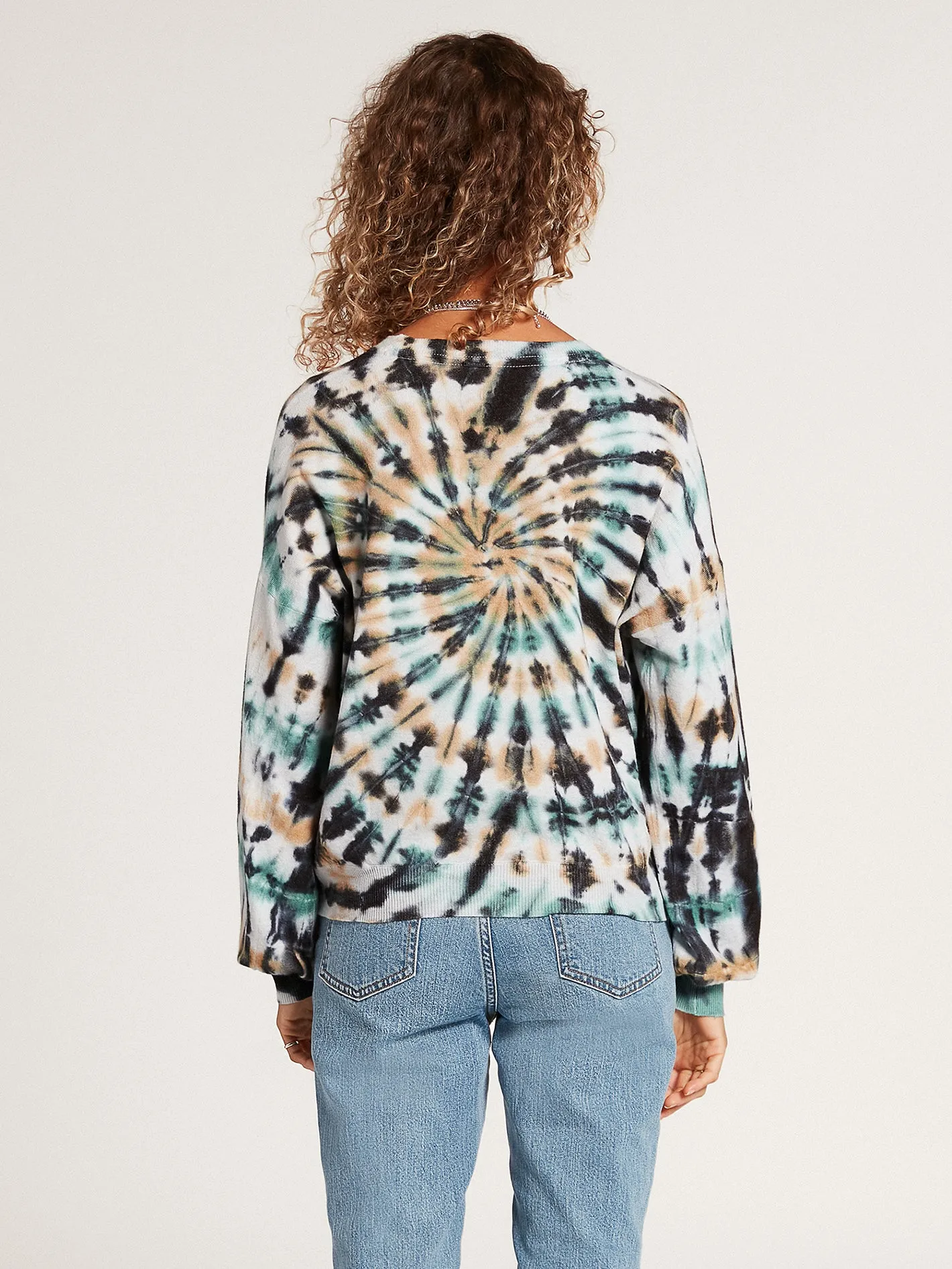 Dye Tying Crew Neck Sweater - Multi