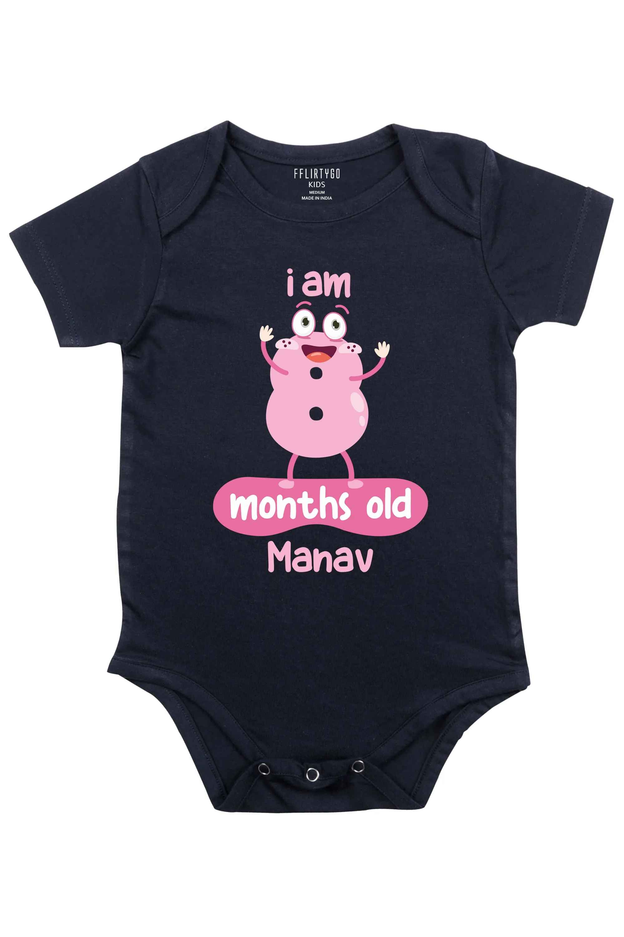 Eight Months Milestone Baby Romper | Onesies w/ Custom Name