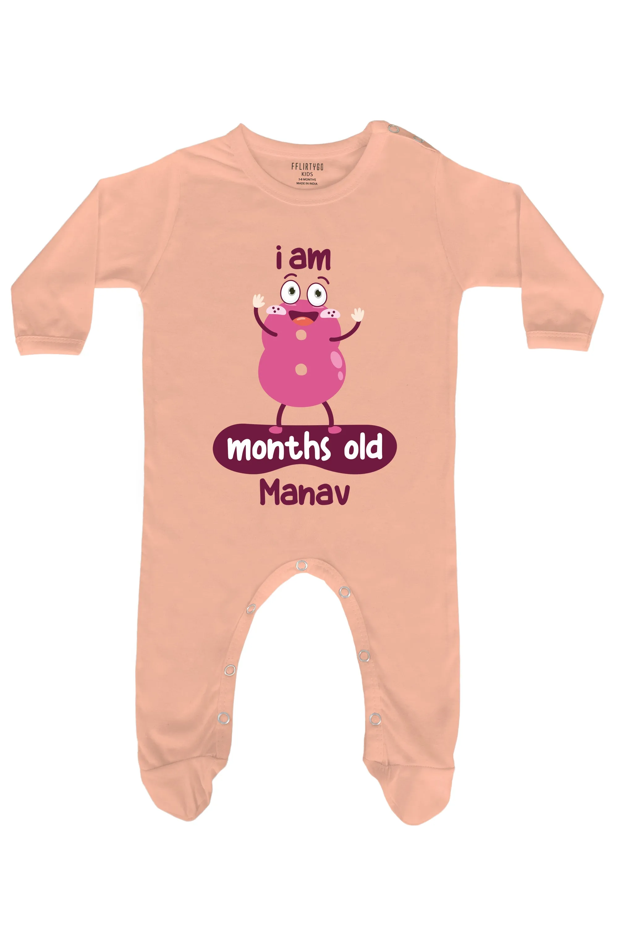 Eight Months Milestone Baby Romper | Onesies w/ Custom Name