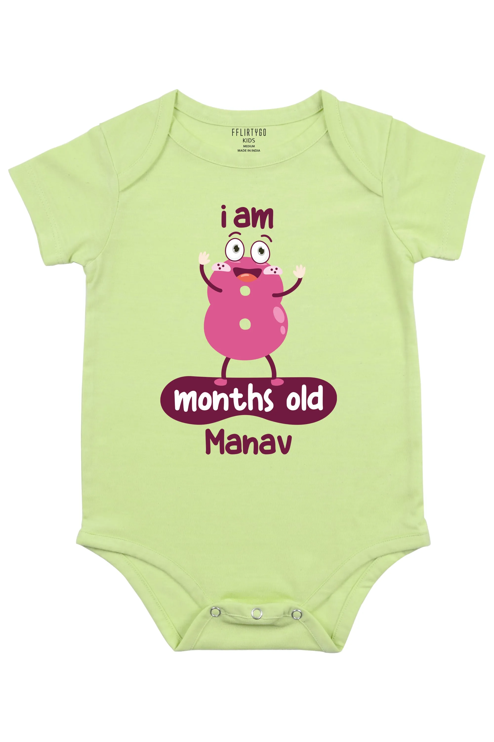 Eight Months Milestone Baby Romper | Onesies w/ Custom Name