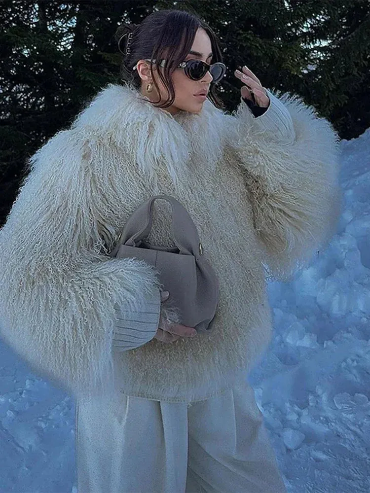 Emma - Mid length faux fur coat