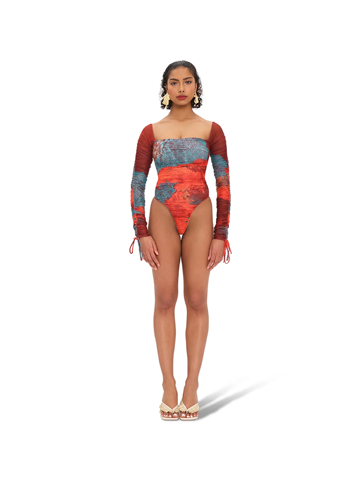 Eros Print Paro Mesh Leotard