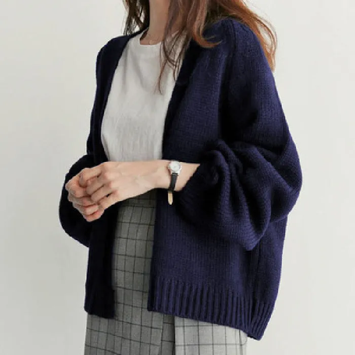 Fashionkova fall fashion  Coat Milk Series Wear Top Lazy Style Knitted Cardigan Casual All-Match Loose Long Sleeve Sweater