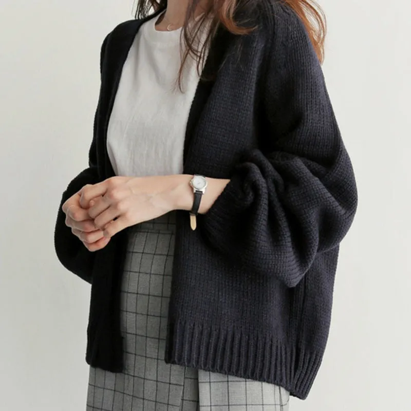 Fashionkova fall fashion  Coat Milk Series Wear Top Lazy Style Knitted Cardigan Casual All-Match Loose Long Sleeve Sweater