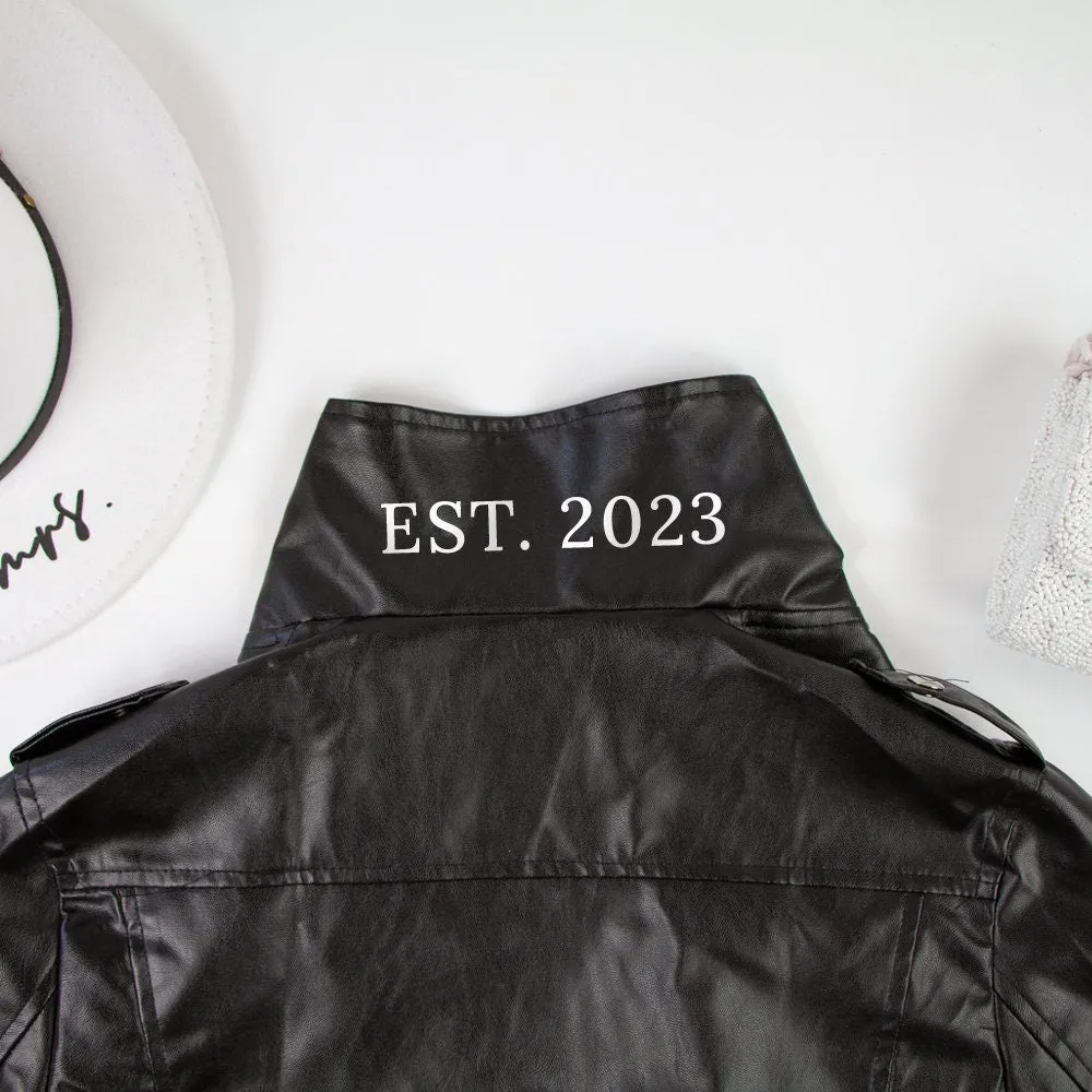 (Faux Leather) Personalized Mrs Bridal Leather Jackets