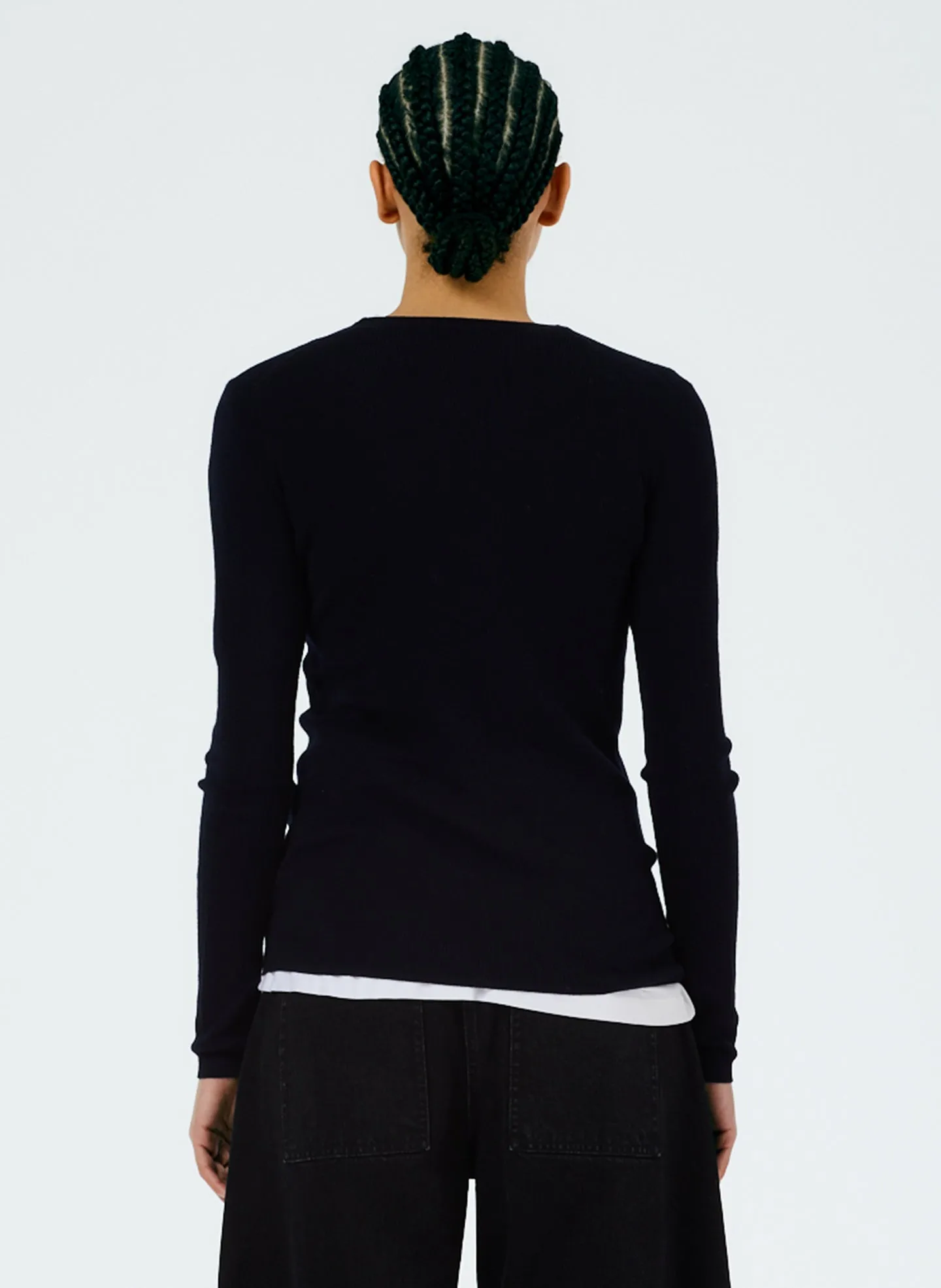 Feather Weight Ribbed Crewneck Pullover Sweater