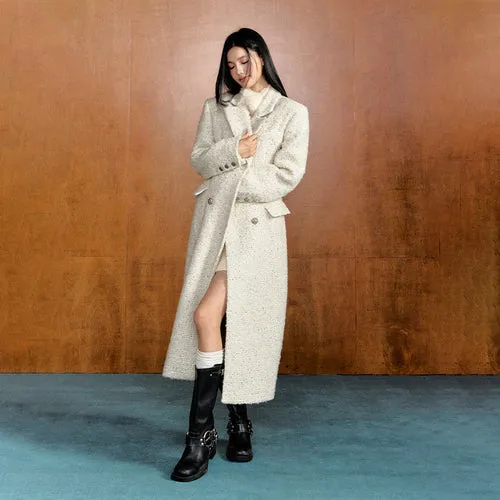 (Final Sale) Off-white Waist-tied Wool Coat