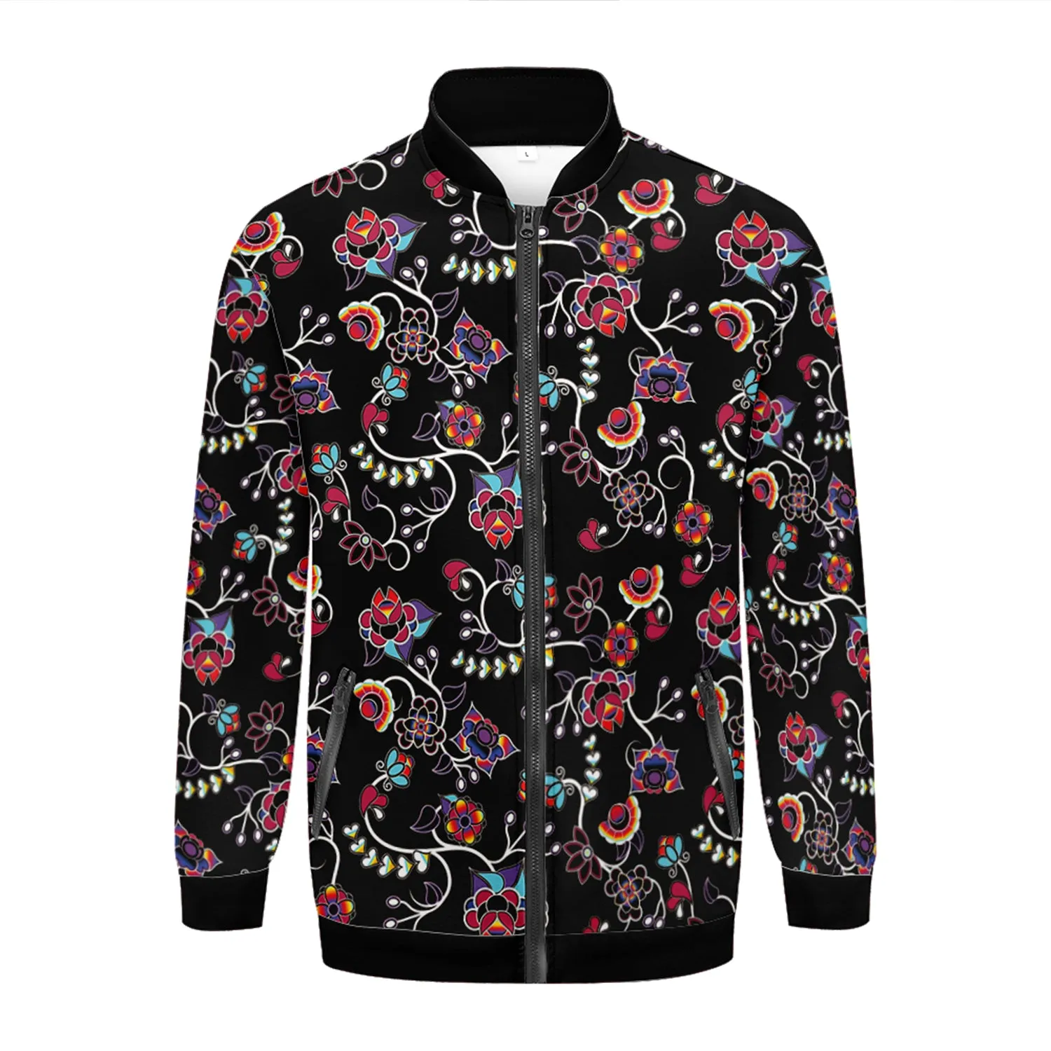 Floral Danseur Zippered Collared Lightweight Jacket