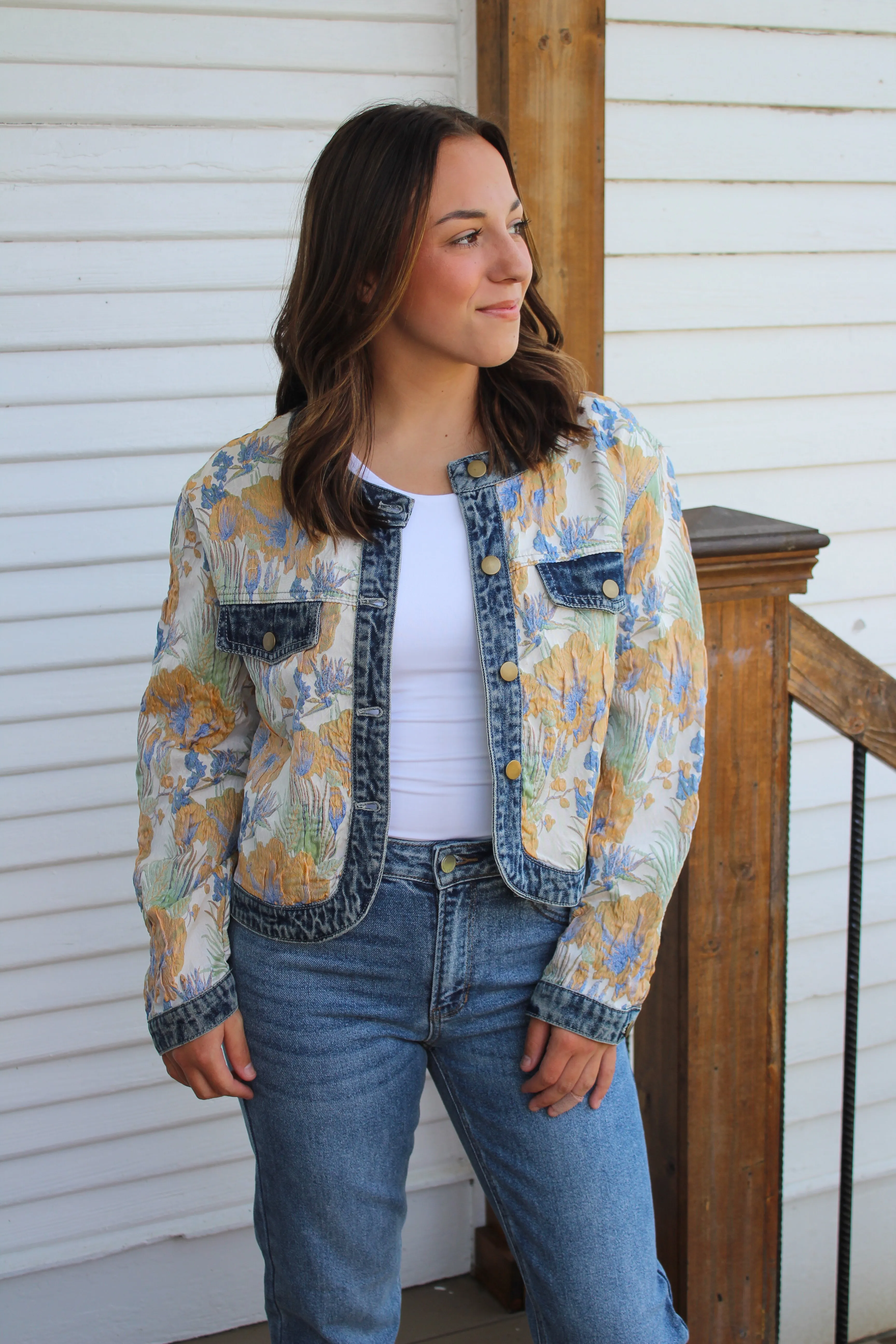 Floral Jacquard Jacket