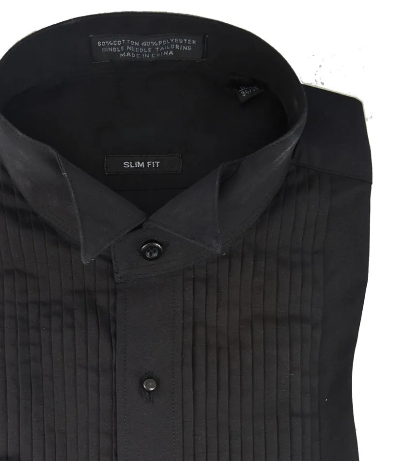 Formal Black Wing Tip Tuxedo Dress Shirt