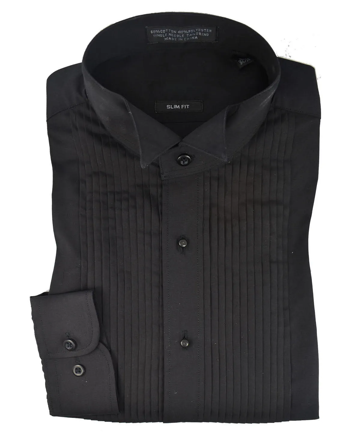 Formal Black Wing Tip Tuxedo Dress Shirt