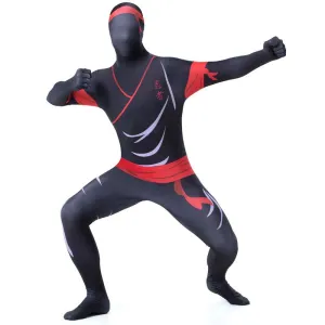 Funny Halloween Cosplay Adult Catsuits Ninja Print One-piece Suits Breathable Bodycon Jumpsuit