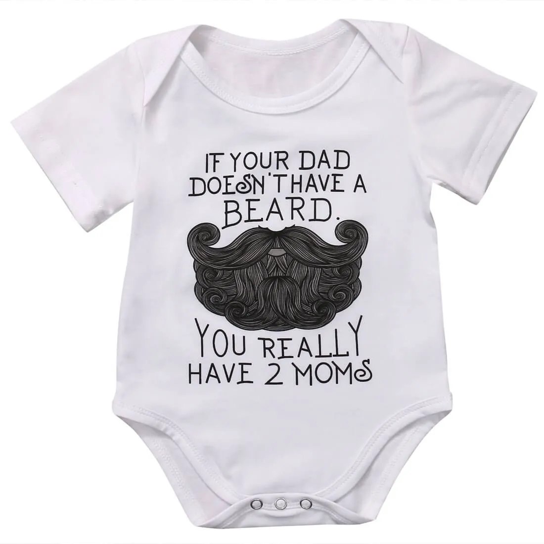 Funny ''If your dad doesn't have a beard, you really have 2 moms; baby Bodysuit