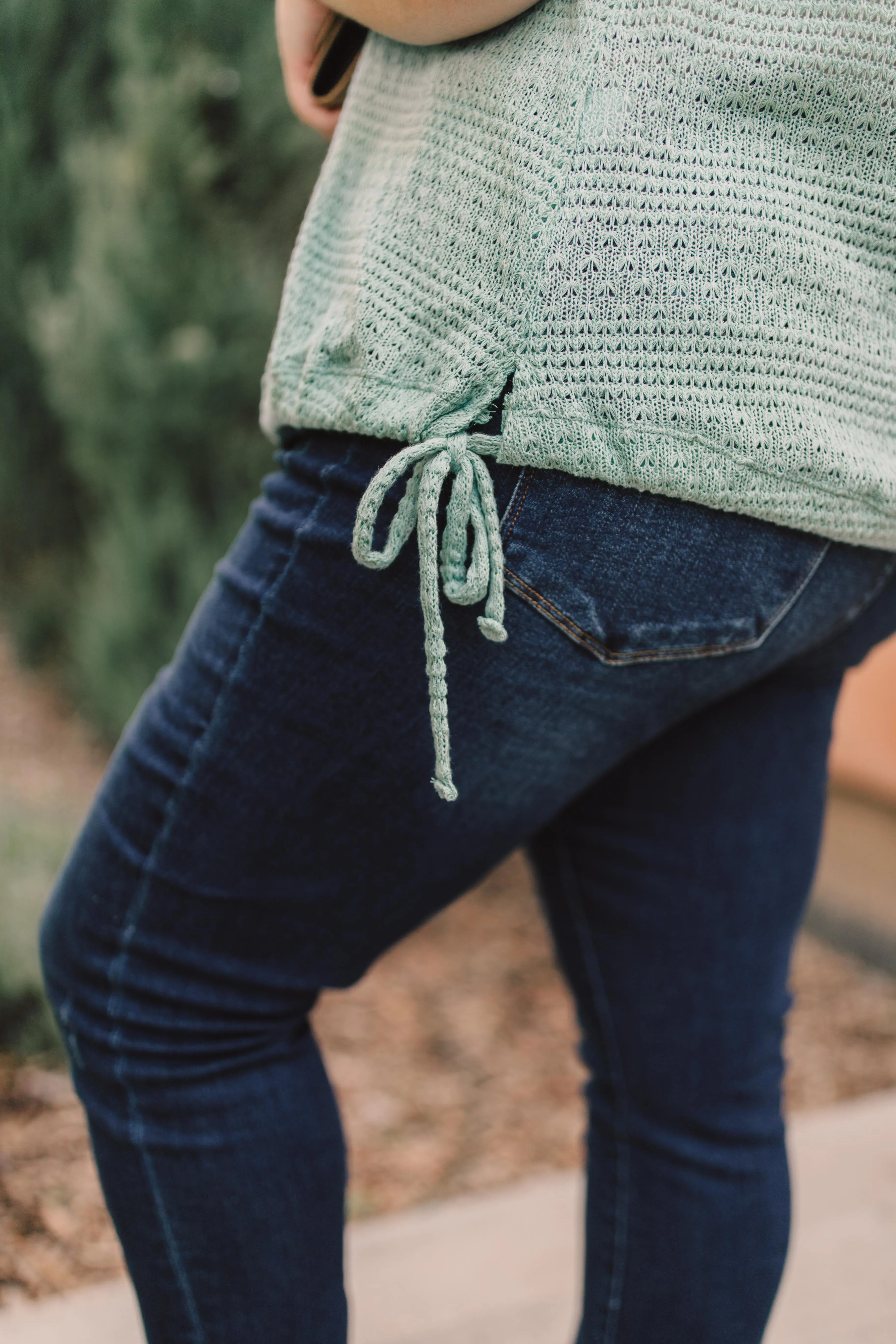 Girls Don't Sweat Sweater In Antique Blue - On Hand