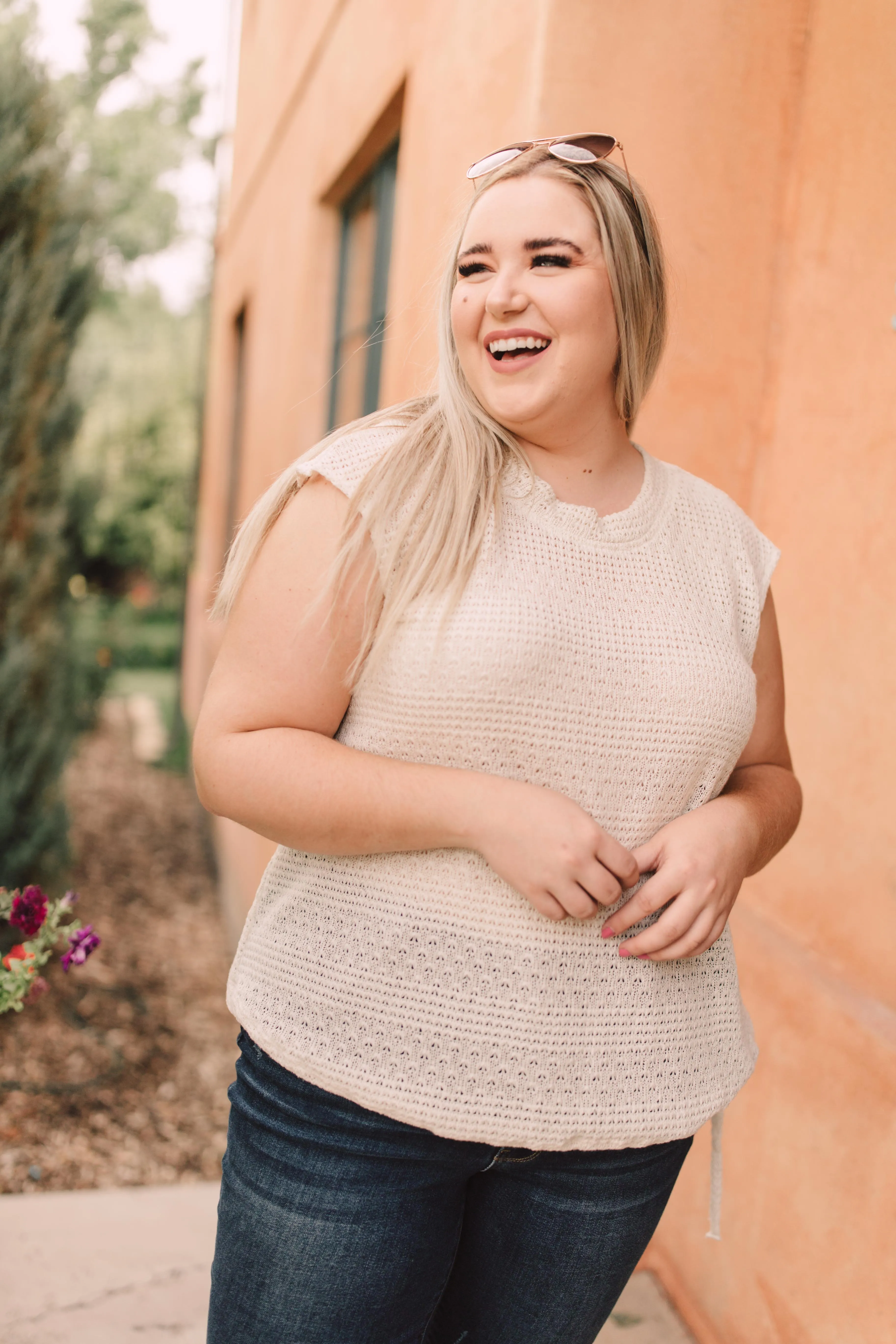 Girls Don't Sweat Sweater In Cream - On Hand