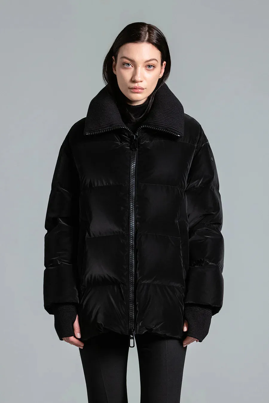 Glossy Down Jacket - Black