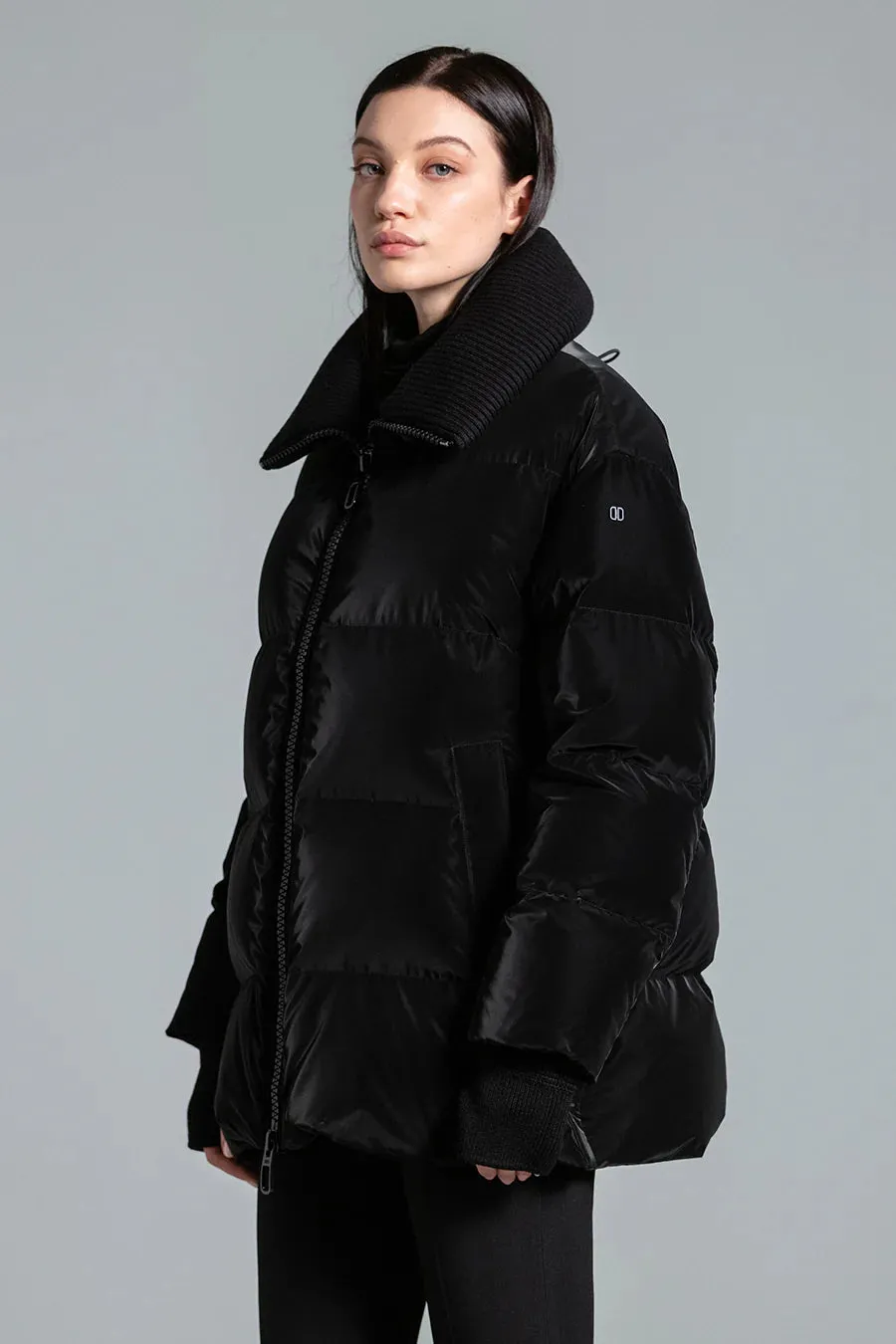 Glossy Down Jacket - Black