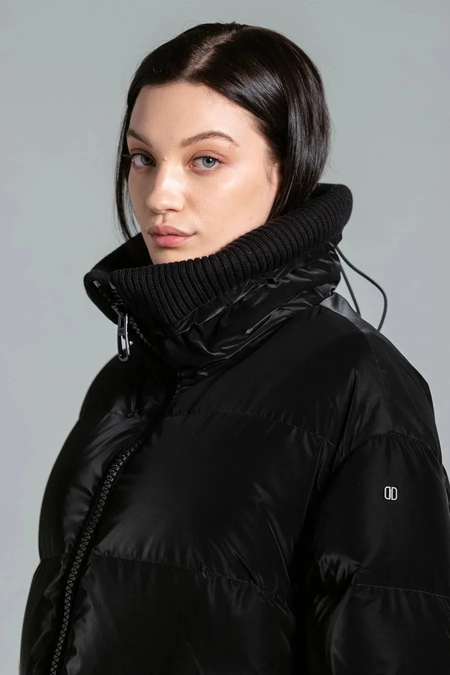 Glossy Down Jacket - Black