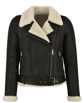 Grade A Faux Sheep Leather Jacket For Women Winter Jacket