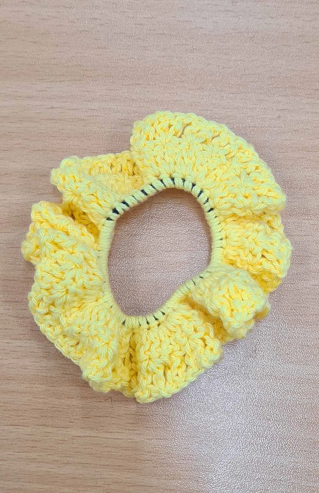 Hand Knit Crochet Scrunchie