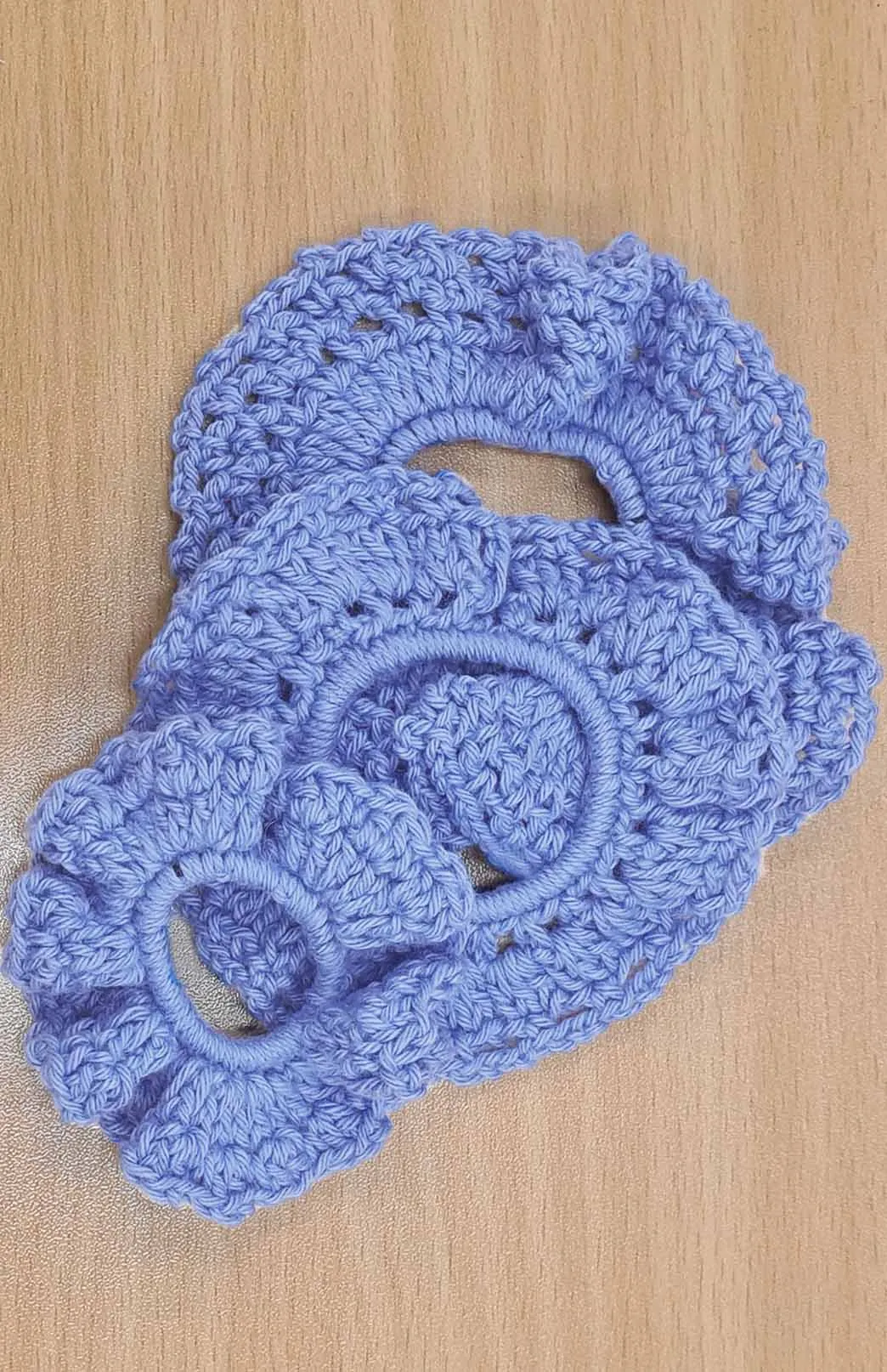 Hand Knit Crochet Scrunchie