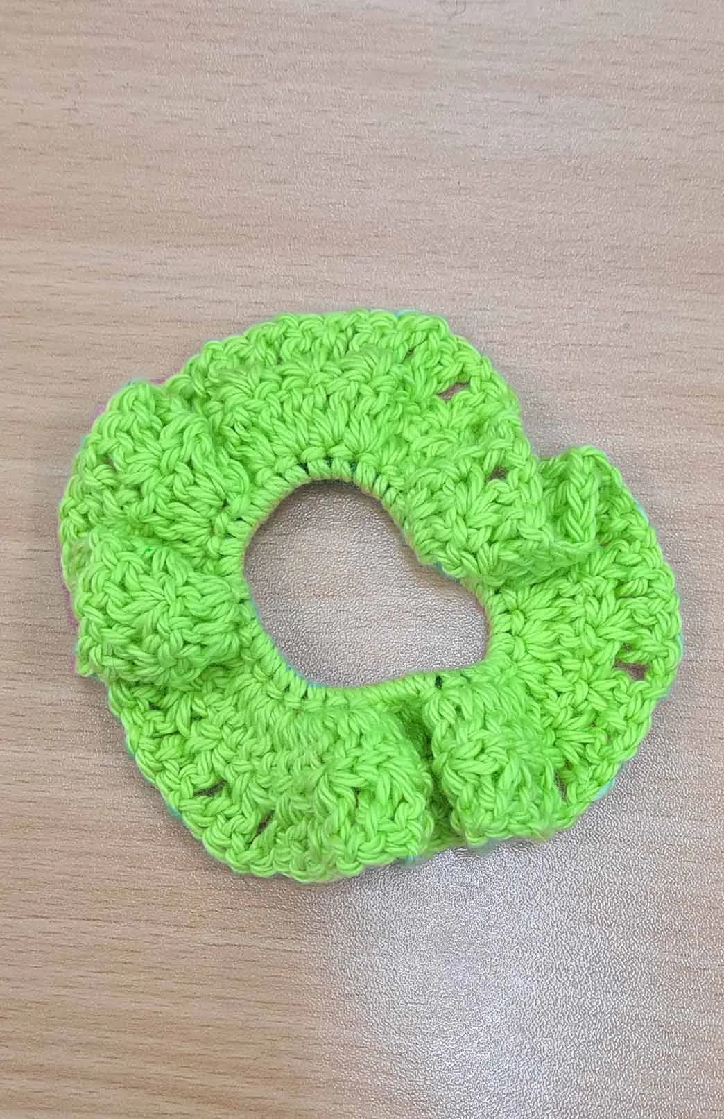 Hand Knit Crochet Scrunchie