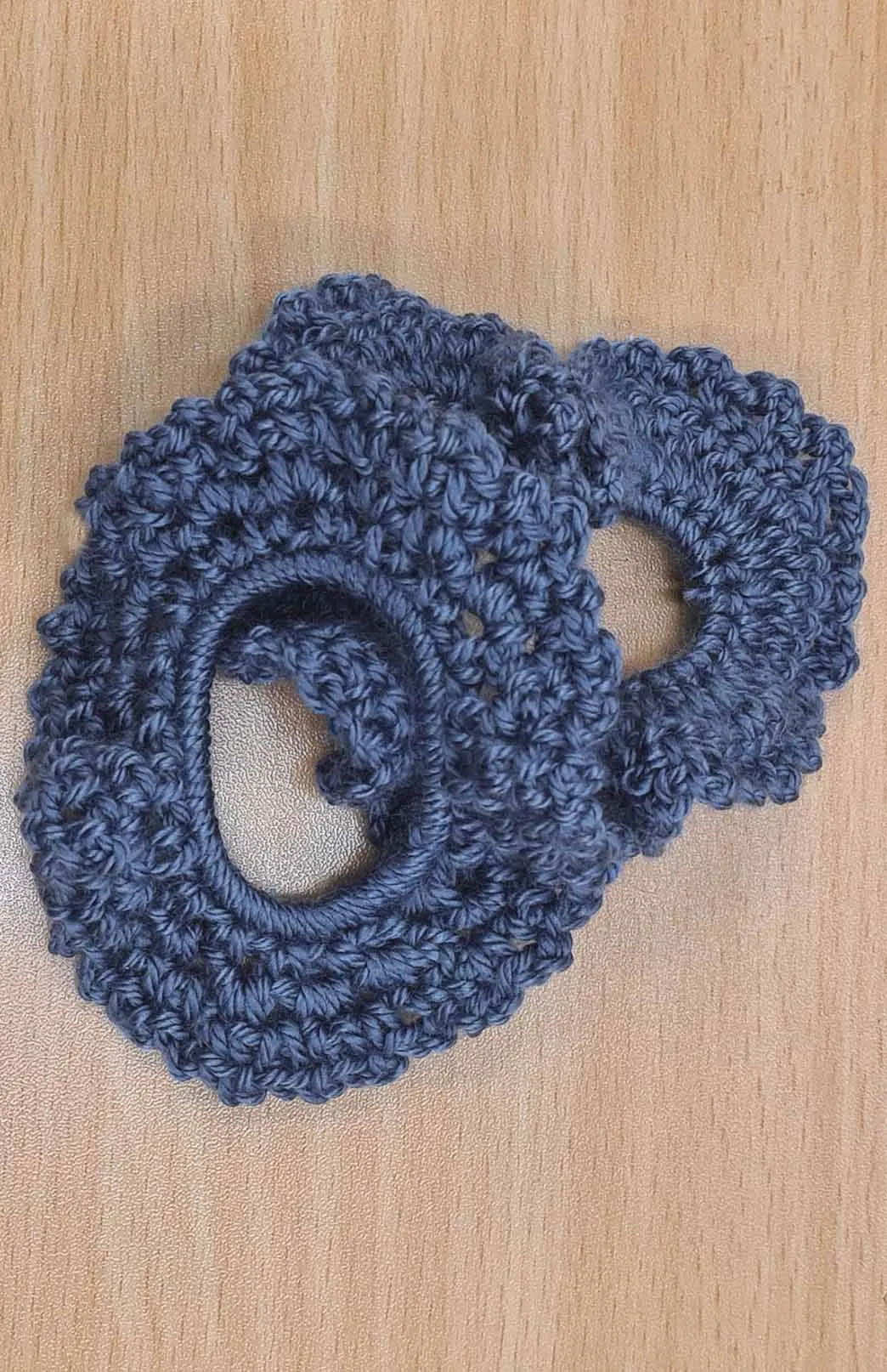 Hand Knit Crochet Scrunchie