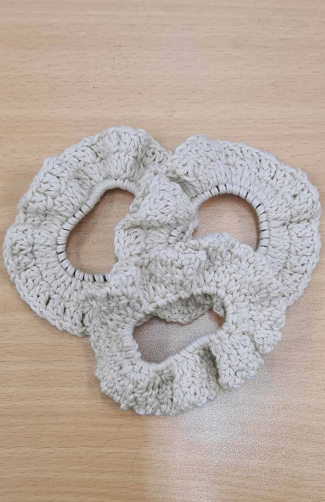 Hand Knit Crochet Scrunchie