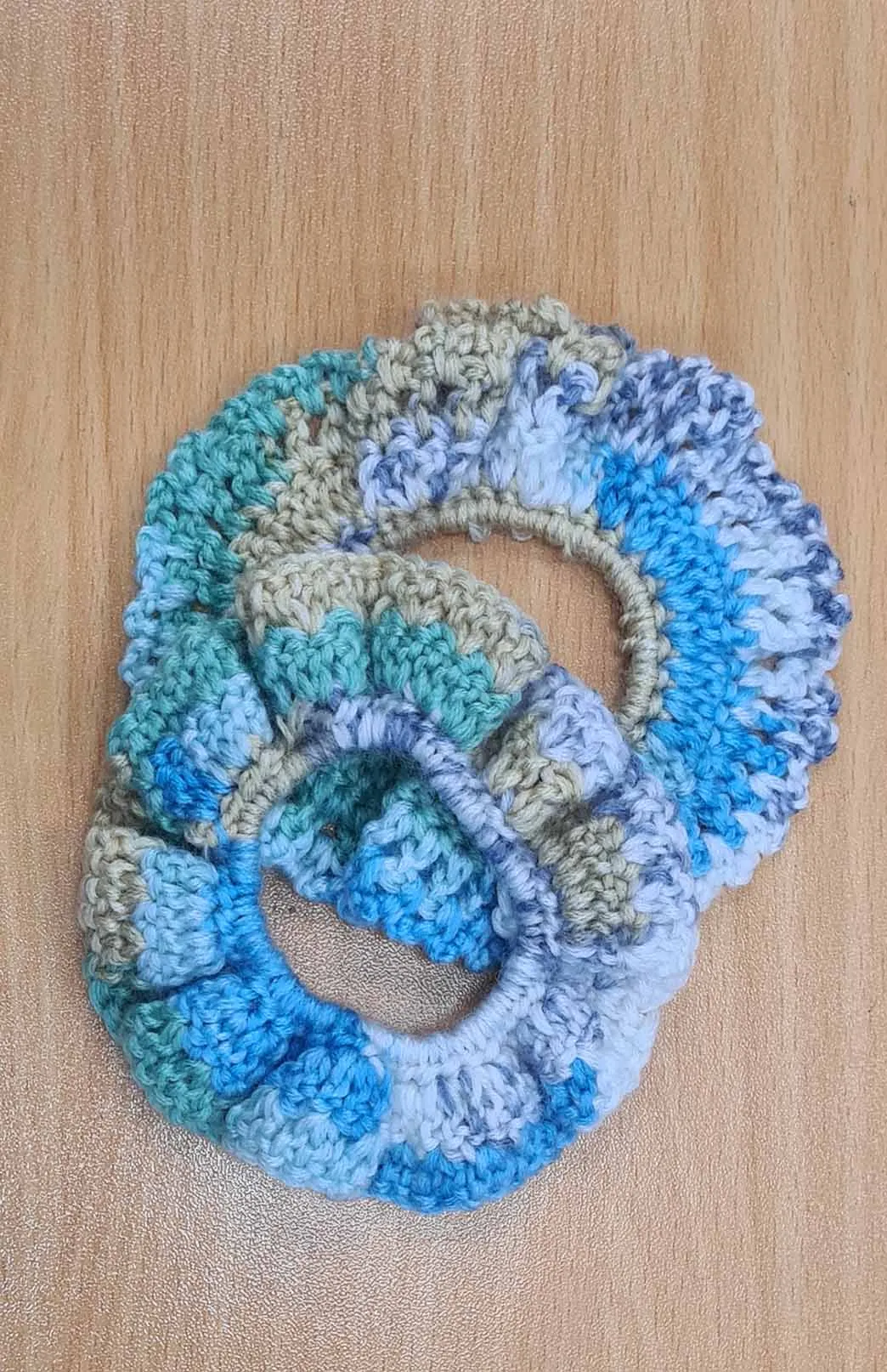 Hand Knit Crochet Scrunchie