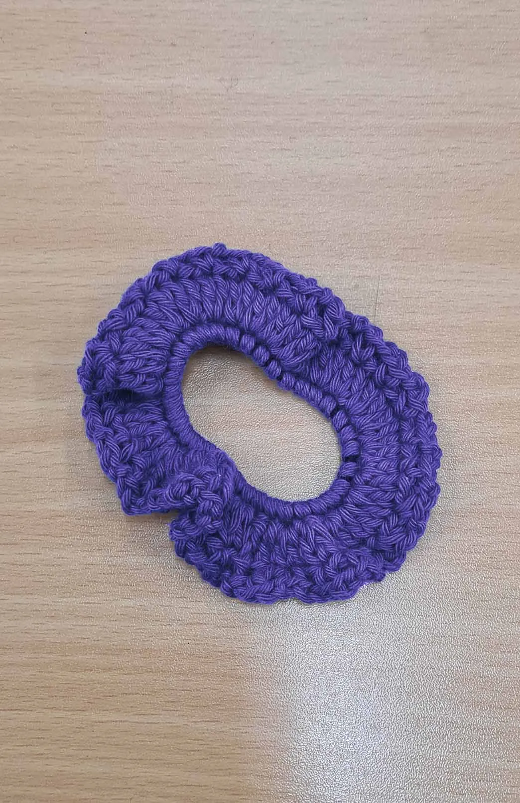 Hand Knit Crochet Scrunchie