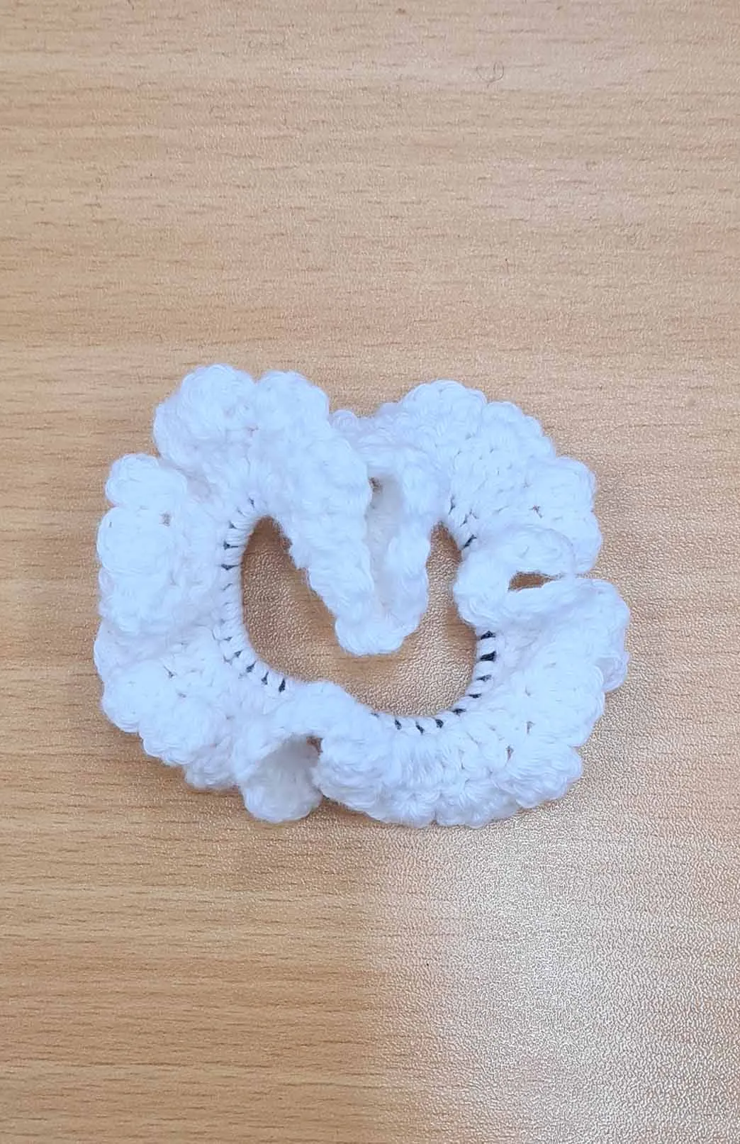 Hand Knit Crochet Scrunchie