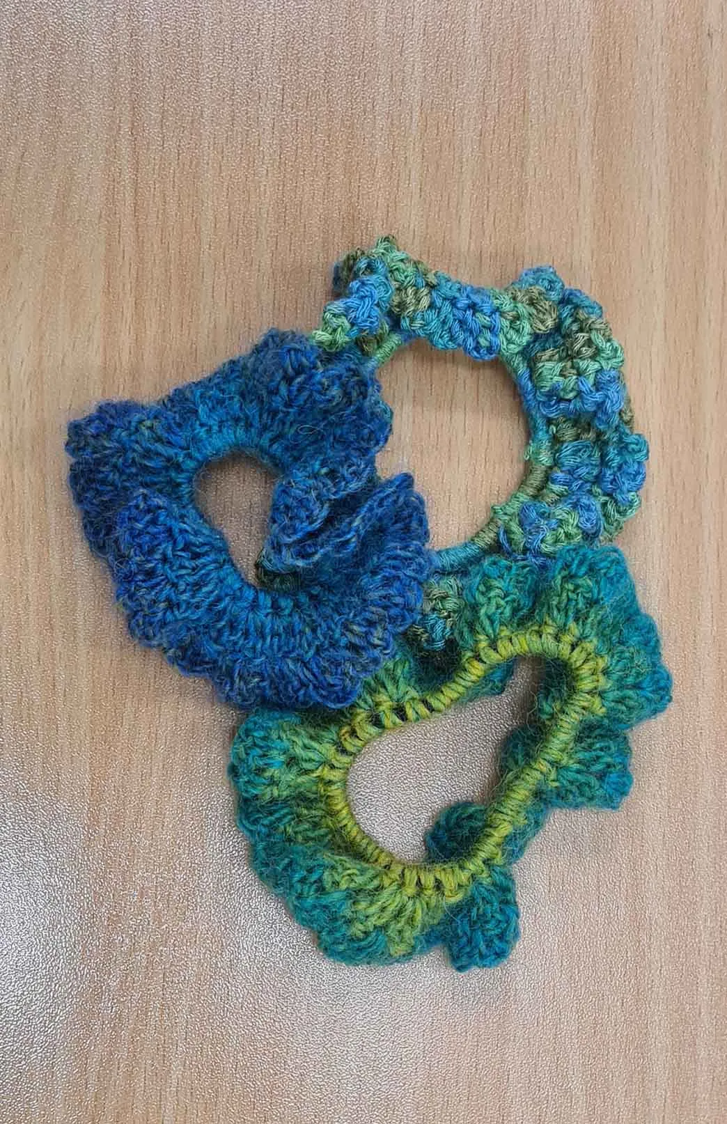 Hand Knit Crochet Scrunchie