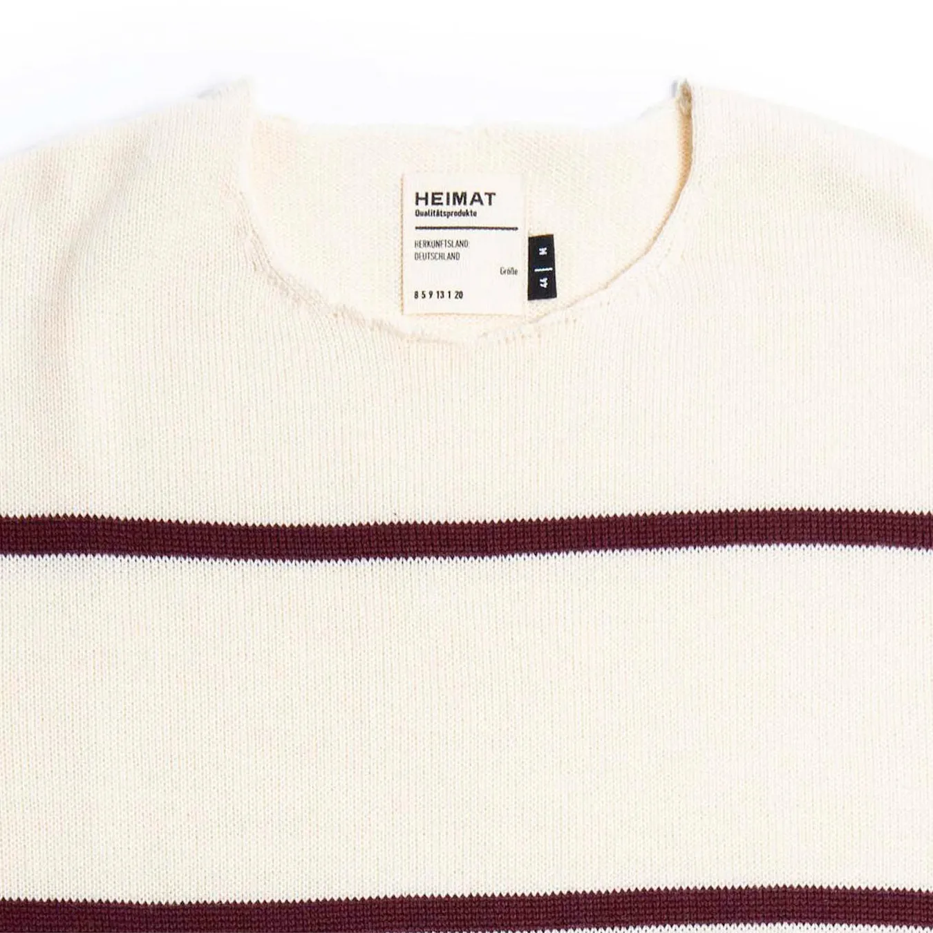 HEIMAT HARBOUR SAILOR STRIPE SWEATER - BURGUNDY/ SEASHELL