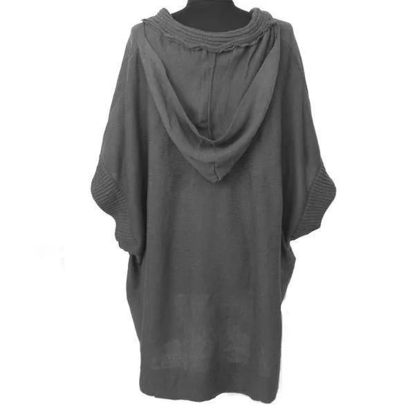 Hooded Poncho With Button Detail - Set of 3