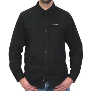 Hot Leathers FLM2024 Men's Solid Black Flannel Long Sleeve Shirt