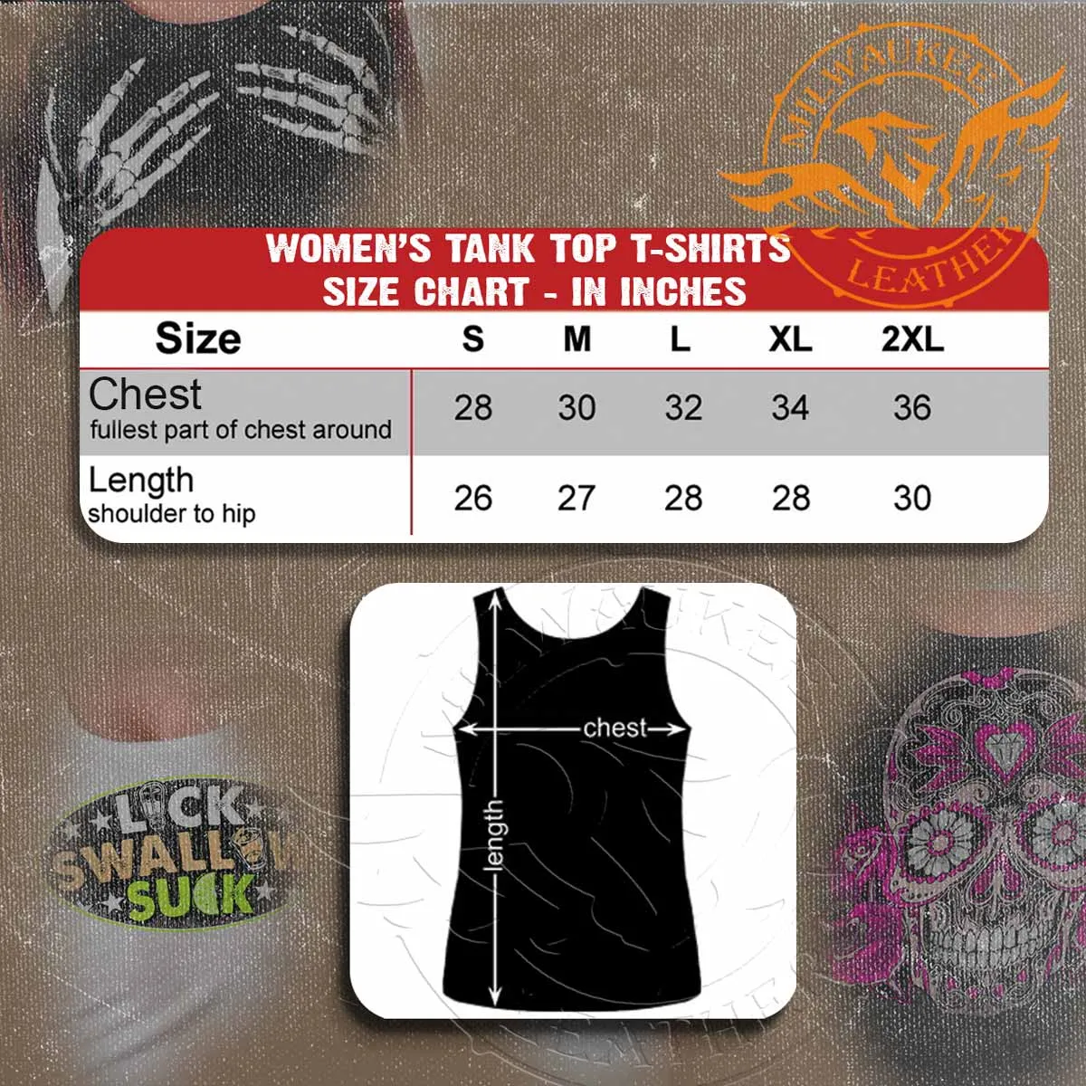 Hot Leathers GLC2363 Ladies Black Sugar Skull Thick Strap Tank Top Shirt