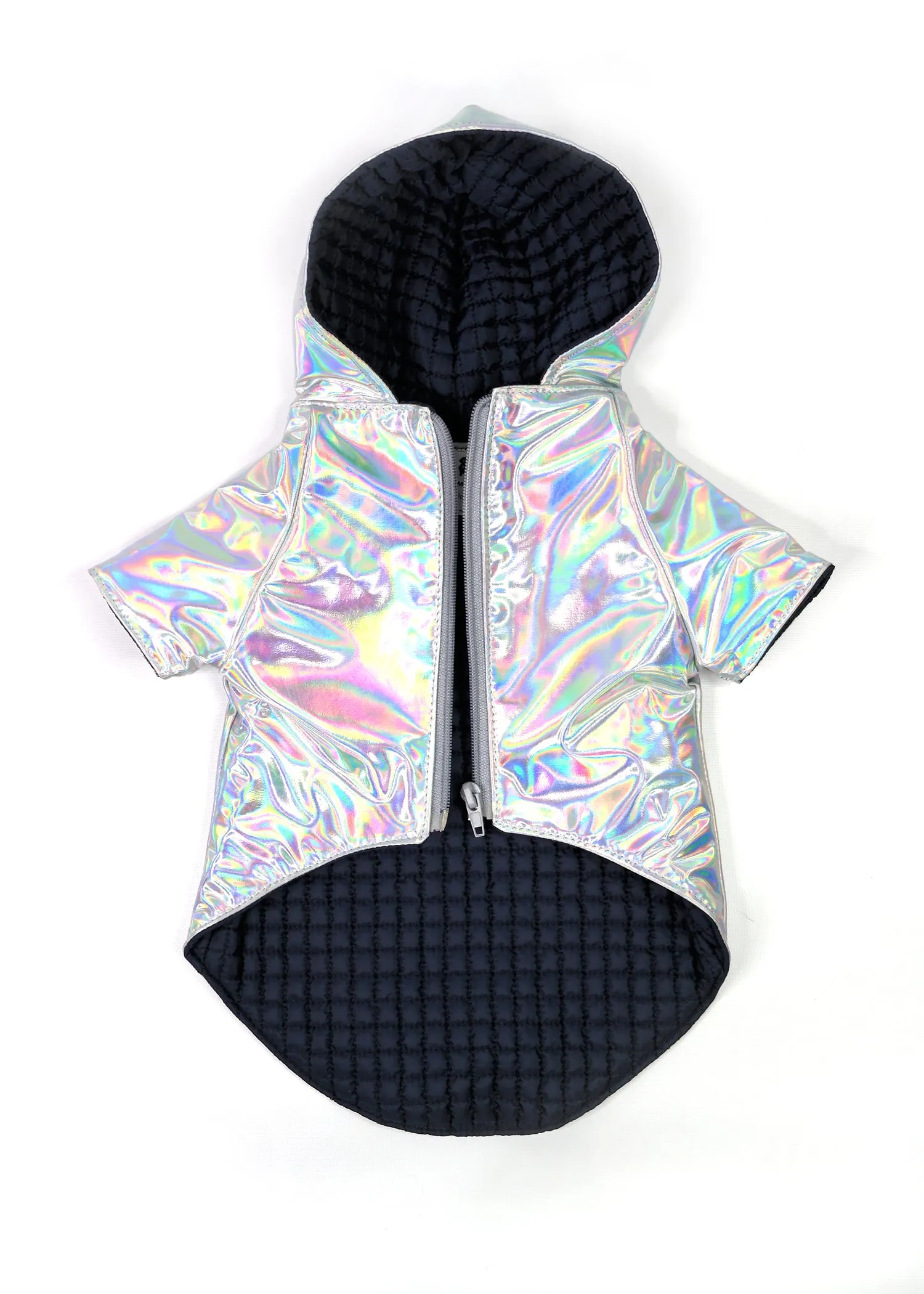 ILLUMINSCENT RAINCOAT WITH QUILTED INTERIOR