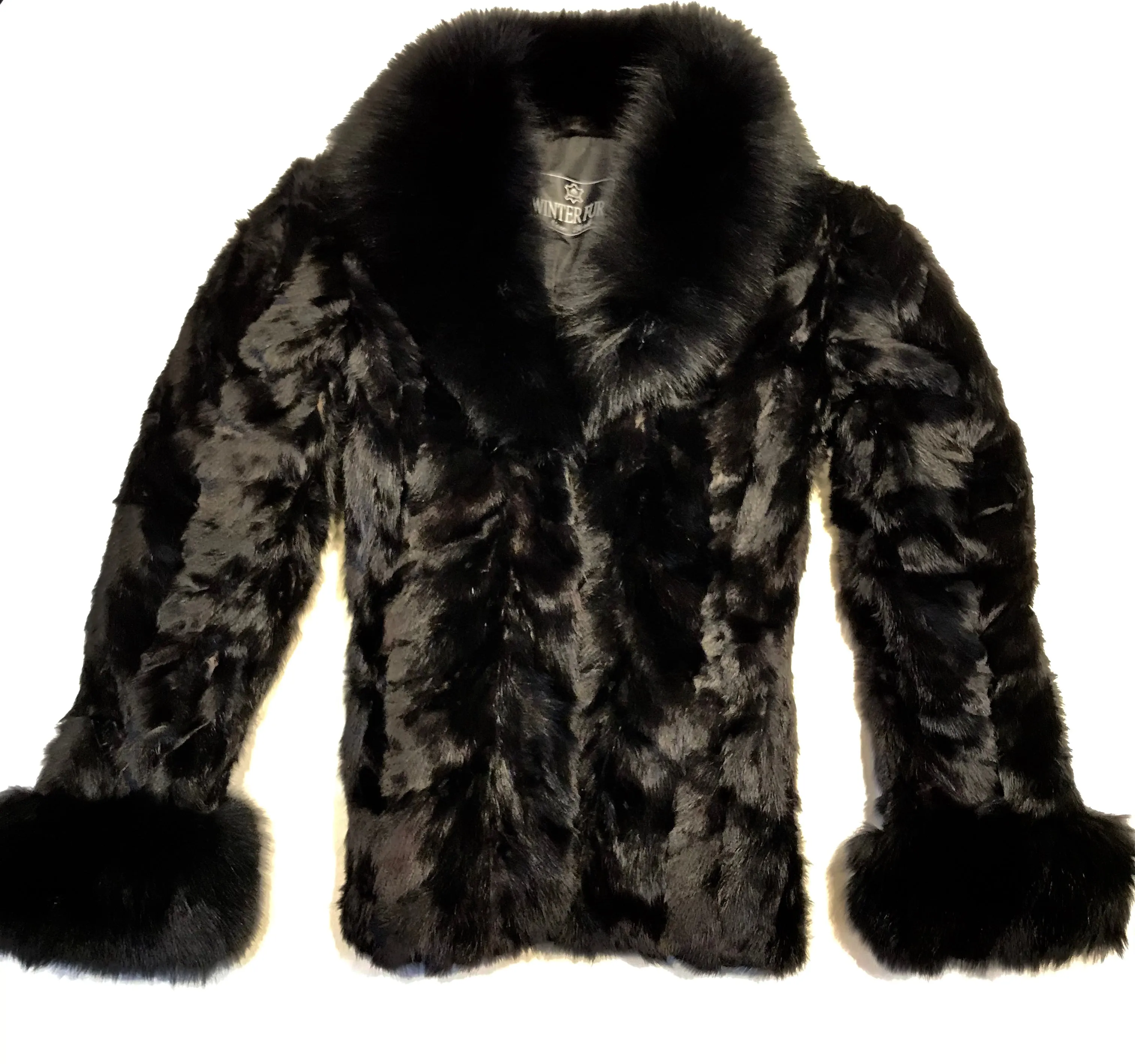 Kashani Ladies Black Bomber Mink Fur Coat