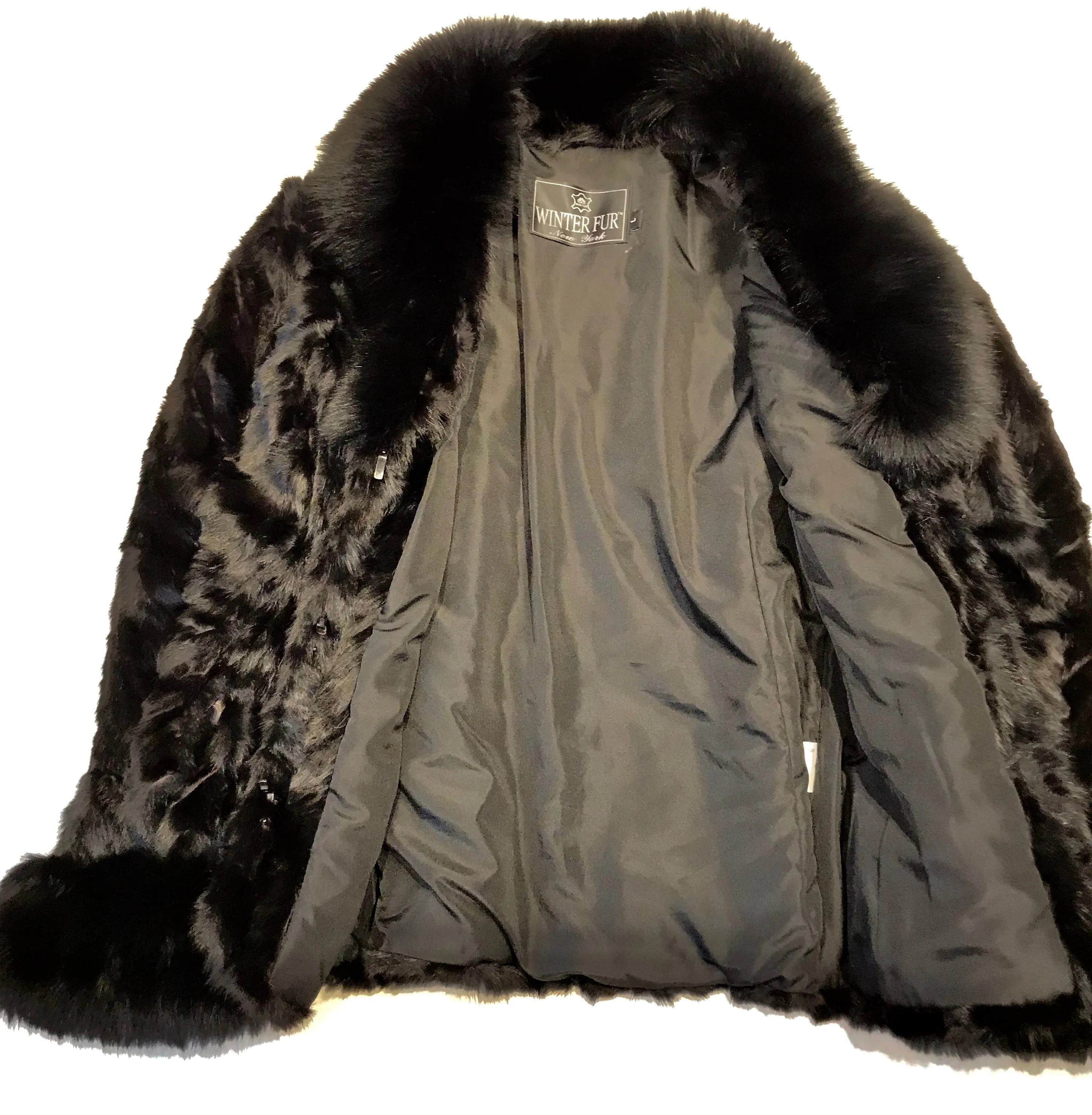 Kashani Ladies Black Bomber Mink Fur Coat