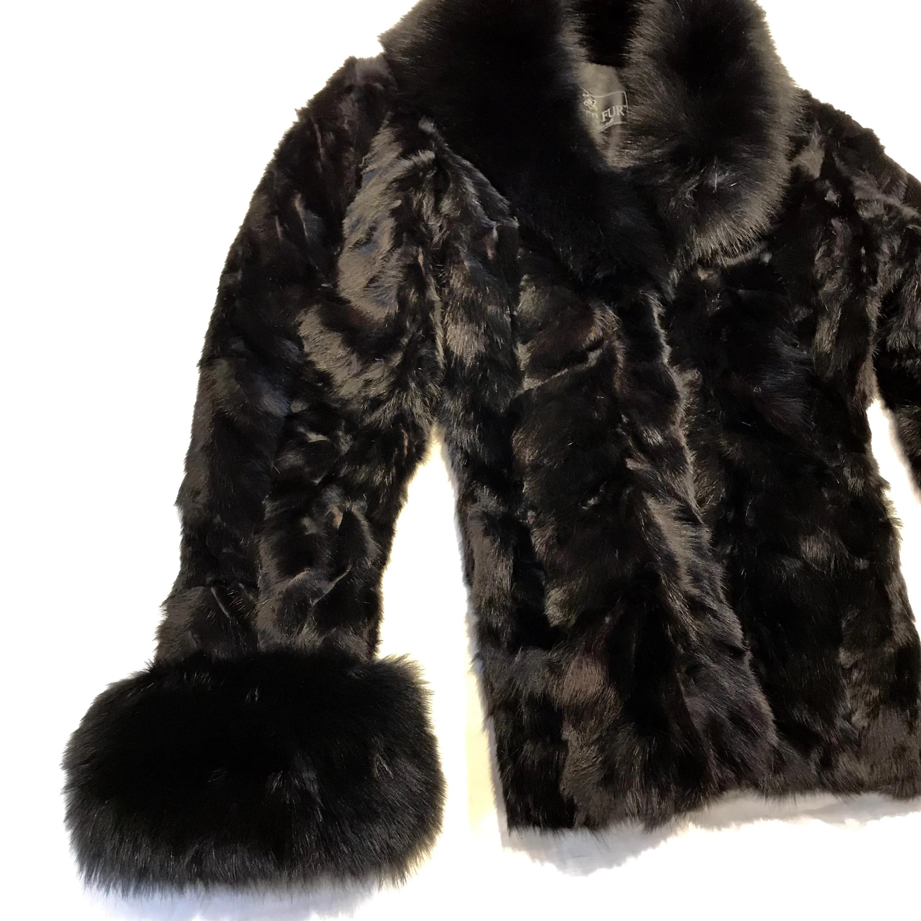 Kashani Ladies Black Bomber Mink Fur Coat