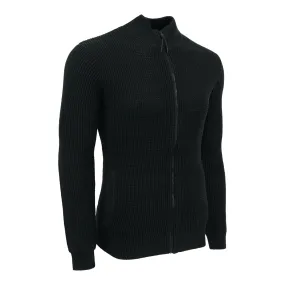 Kenneth Cole New York Men's Mock Neck Full Zip Sweater Black M