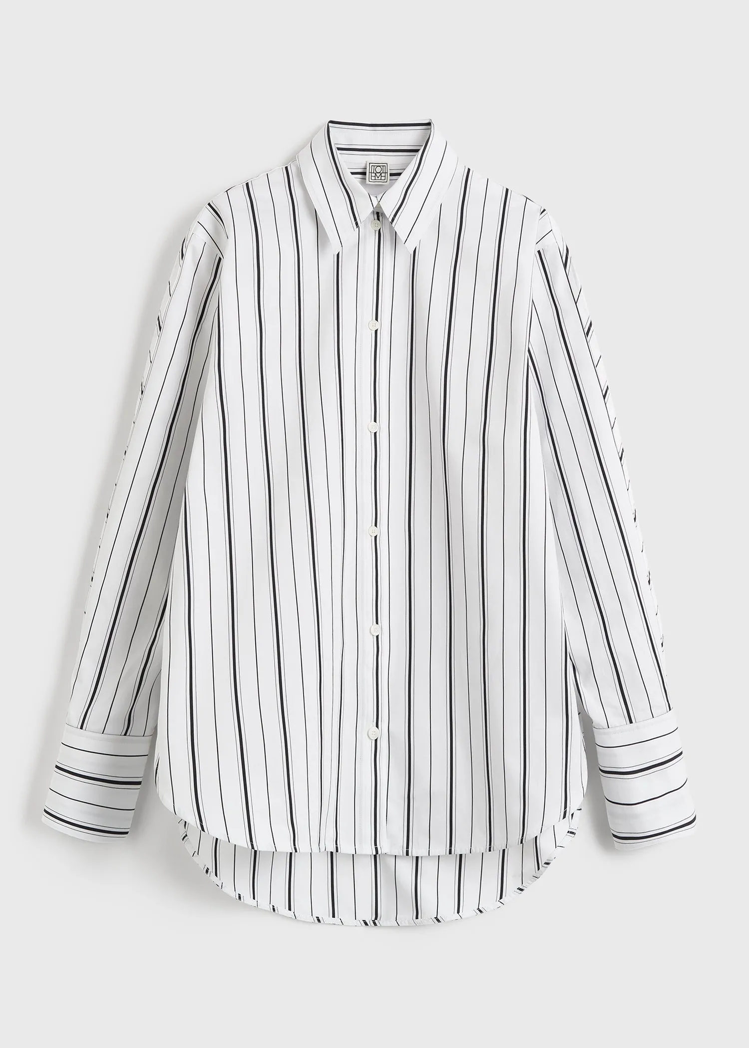 Kimono-sleeve striped shirt white/black