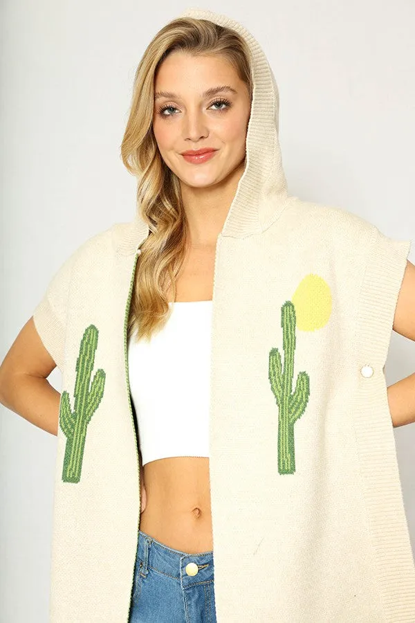 Knit Cactus Poncho