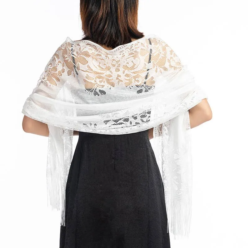 Lace Wedding Wraps, Cover ups, Evening Shawl - Ivory