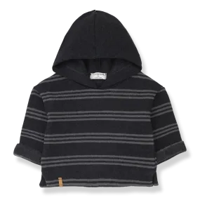 LEANDRE hood sweater - anthracite