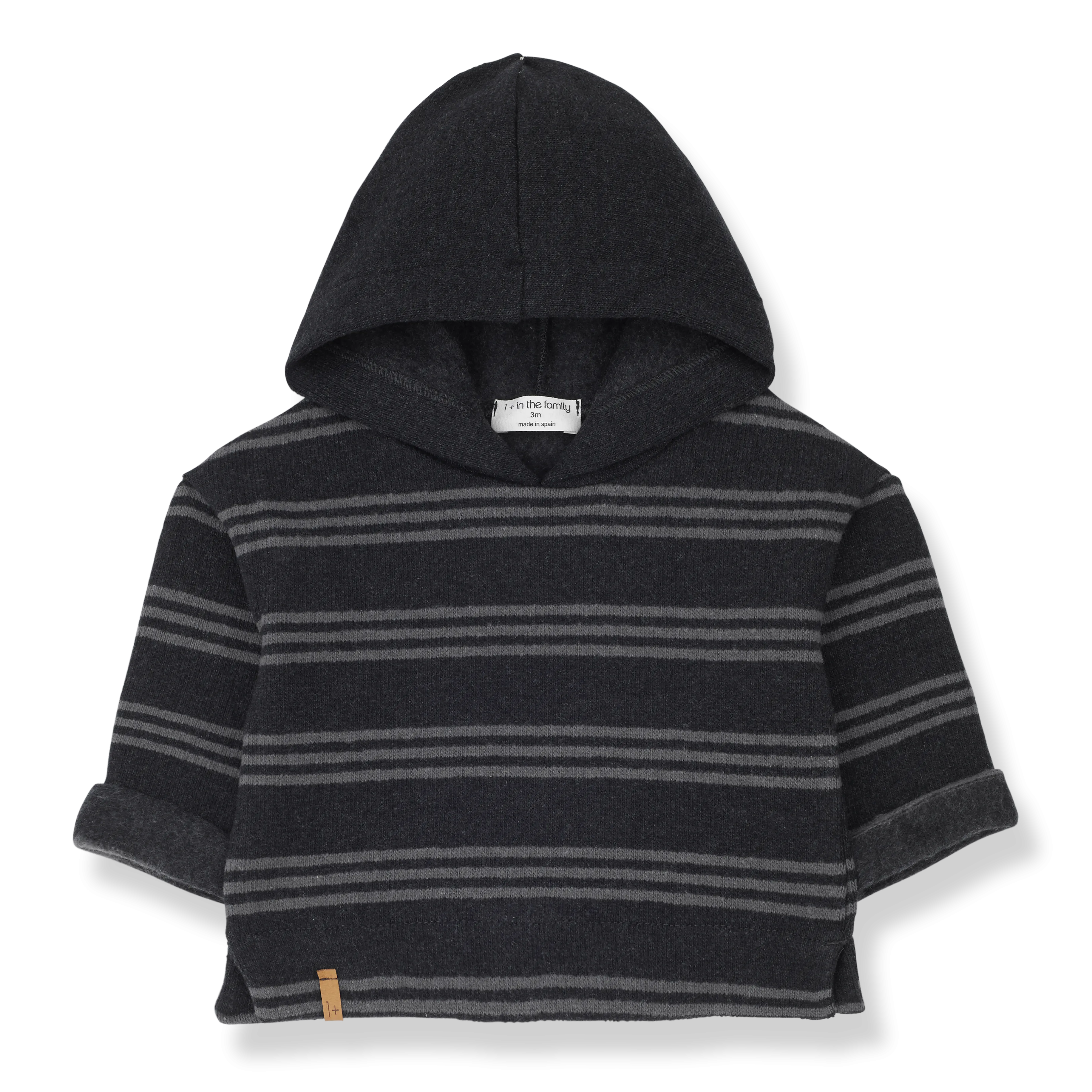 LEANDRE hood sweater - anthracite