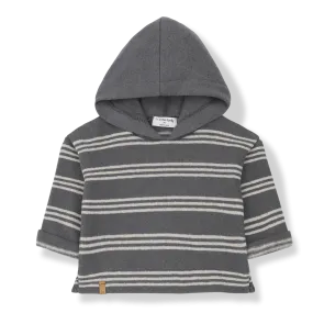 LEANDRE hood sweater - grey