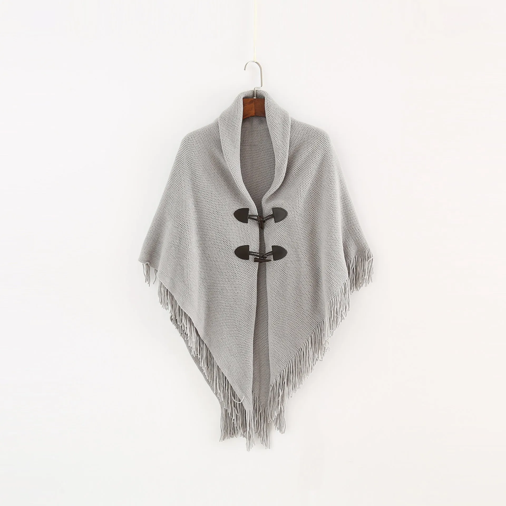 Loose Knitted Kimono Poncho Shawl Cardigan